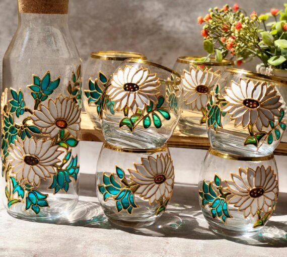 Painted jasmine-flowers on amazing set