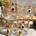 A stunning set of handcrafted glass cups